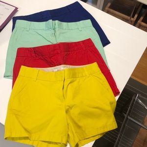 NWOT Lot of 4 JCrew 4” chino shorts - size 8